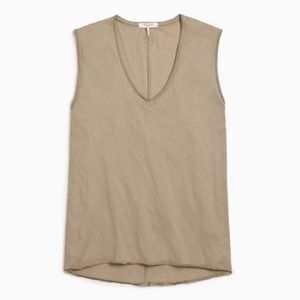 Rag & Bone Gaia Jersey tank oversized fit top Aged Sage tan XS